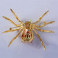 Luxury Red Spider Pronged Rhinestone Bling Brooch Shiny Cubic Zirconia Insect Corsage Pin Ark Jar Store