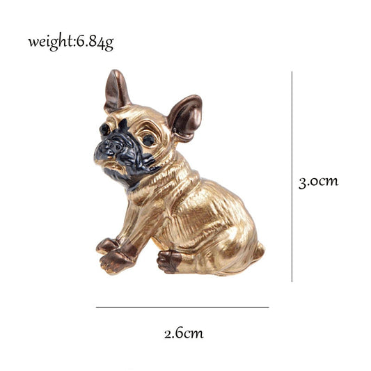 Small Brown French Bulldog Dog Brooch Ark Jar Store