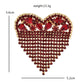 Dangling Luxury Tassel Pronged Rhinestone Heart Brooch Ark Jar Store