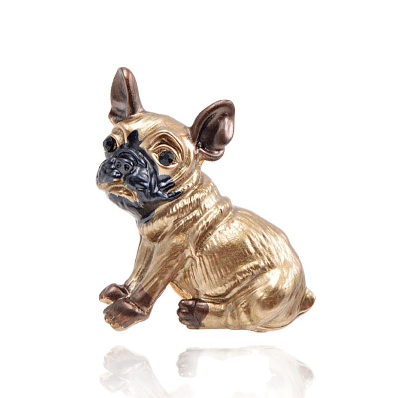 Small Brown French Bulldog Dog Brooch Ark Jar Store