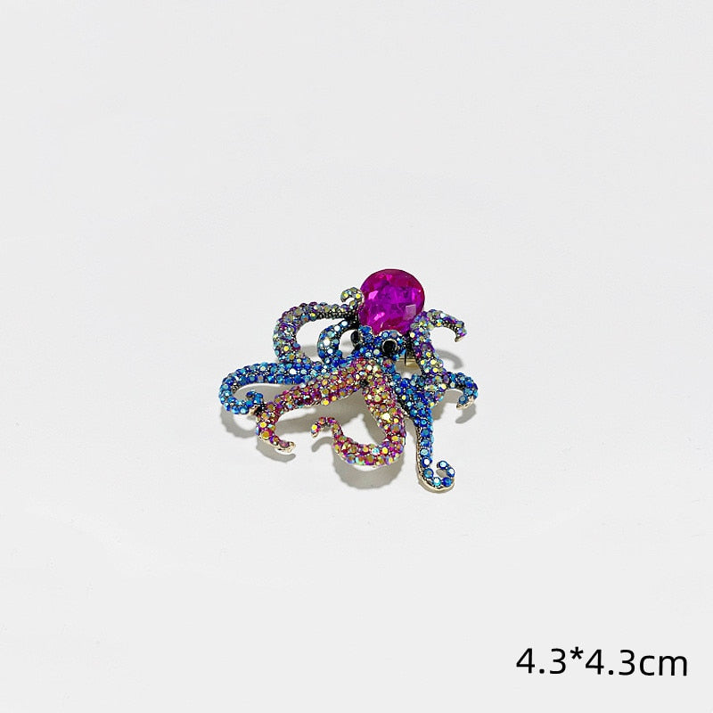 Rhinestones Octopus Brooch Ark Jar Store