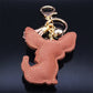 Fashion Crystal Bling Chihuahua Dog Keychain Bag Accessories for Women Gold Color Keyring Ark Jar Store