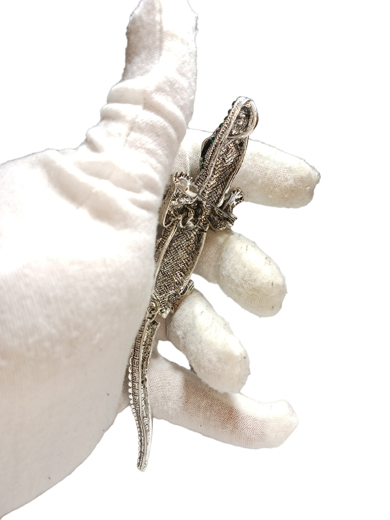 Big Bling Crocodile Alligator Sparkling Rhinestone Articulated Lizard Brooch Pendant Ark Jar Store